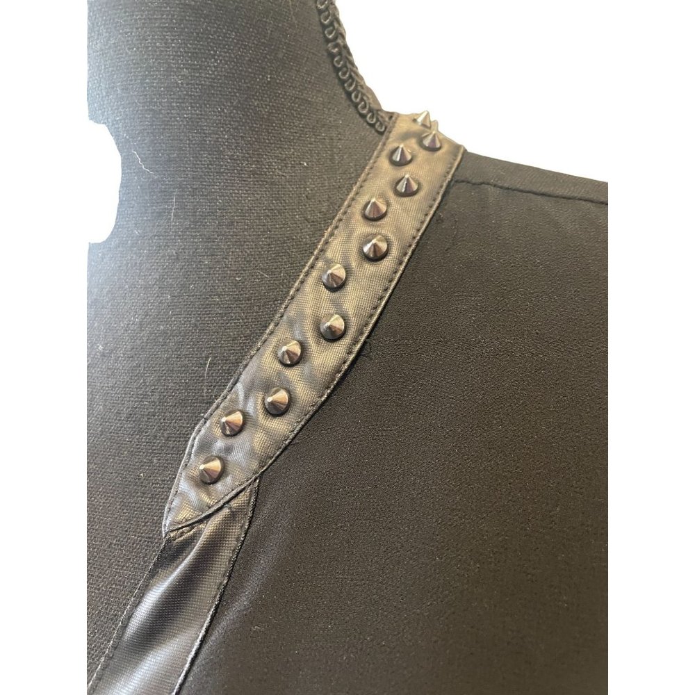 Torrid plus size sheer studded black button front faux leather trim sz 3 - Picture 4 of 7
